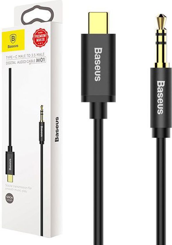 Καλώδιο USB BASEUS USB-C - mini Jack 3.5 mm 1.2 m Μαύρο (30476-uniw)