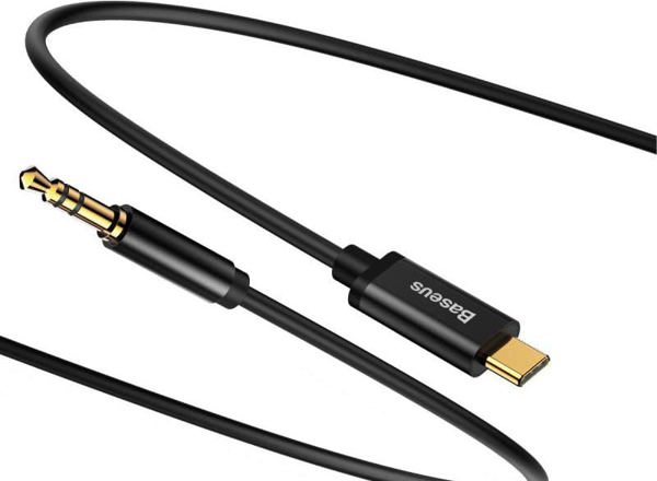 Καλώδιο USB BASEUS USB-C - mini Jack 3.5 mm 1.2 m Μαύρο (30476-uniw)