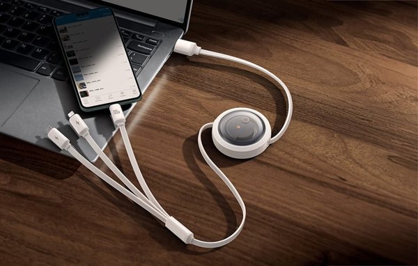 Καλώδιο USB Baseus USB-A - USB-C + microUSB + Lightning 1.1 m Λευκό (P10368700211-02)