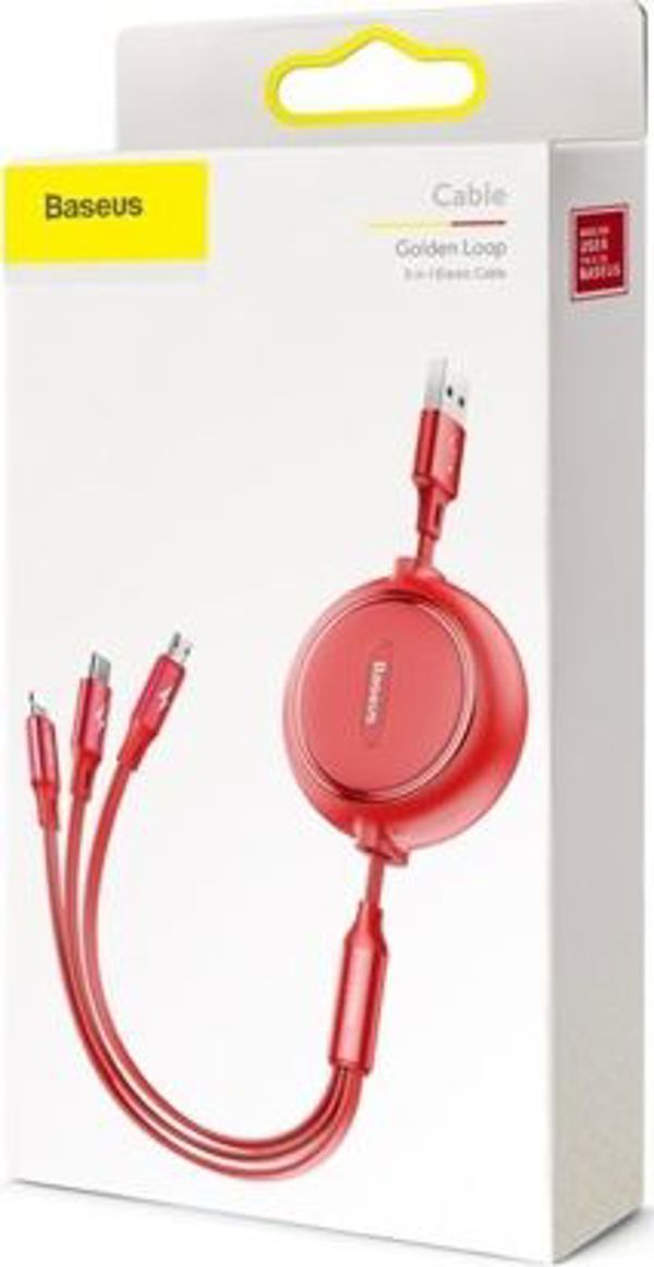 Καλώδιο USB Baseus USB-A - USB-C + microUSB + Lightning 1.2 m Μαύρο (46956)
