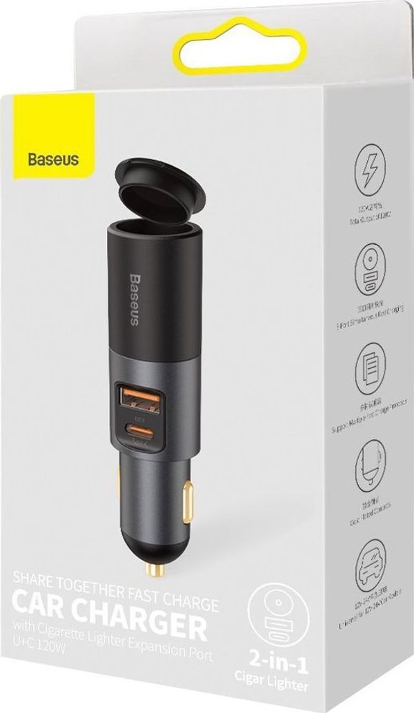 Φορτιστής Baseus Share Together 1x USB-A 1x USB-C 3 A (BSU2782GRY)
