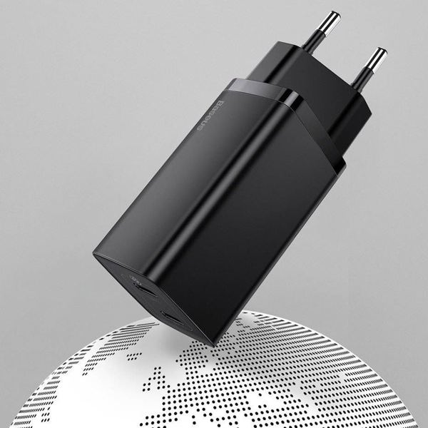 Baseus Φορτιστής Χωρίς Καλώδιο με Θύρα USB-A και Θύρα USB-C Quick Charge 3.0 Μαύρος (CCGAN2L-B01) (BASCCGAN2L-B01)