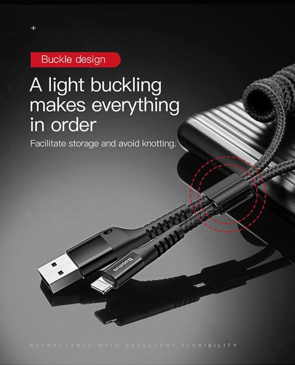 Καλώδιο USB Baseus USB-A - Lightning 1 m Μαύρο (CALSR-01)