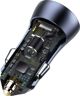 Baseus Golden Contactor Pro car charger, USB + USB-C, QC4.0+, PD, SCP, 40W (gray)
