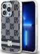 Case APPLE IPHONE 15 PRO DKNY Hardcase IML Checkered Mono Pattern & Printed Stripes MagSafe (DKHMP15LHCPTSK) black