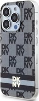 Case APPLE IPHONE 15 PRO DKNY Hardcase IML Checkered Mono Pattern & Printed Stripes MagSafe (DKHMP15LHCPTSK) black