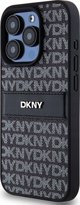 Case APPLE IPHONE 15 PRO DKNY Hardcase Leather Mono Stripe & Metal Logo (DKHCP15LPRTHSLK) black