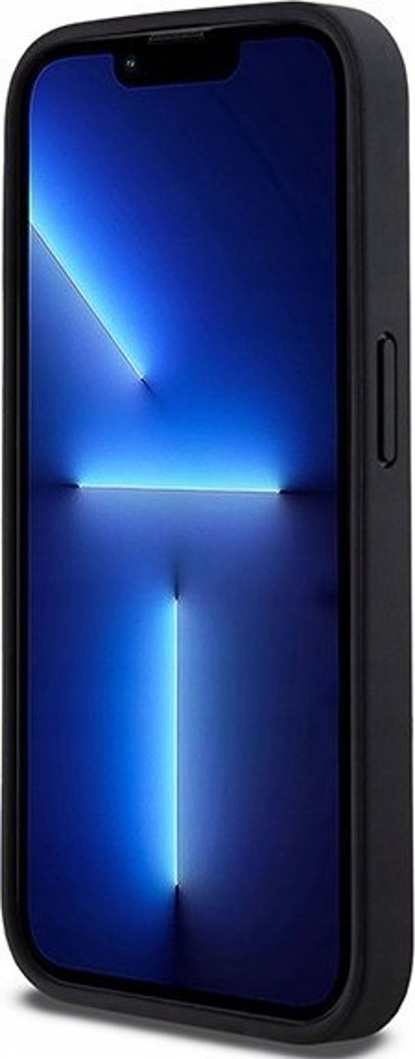 Case APPLE IPHONE 15 PRO DKNY Hardcase Leather Mono Stripe & Metal Logo (DKHCP15LPRTHSLK) black
