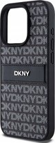Case APPLE IPHONE 15 PRO DKNY Hardcase Leather Mono Stripe & Metal Logo (DKHCP15LPRTHSLK) black