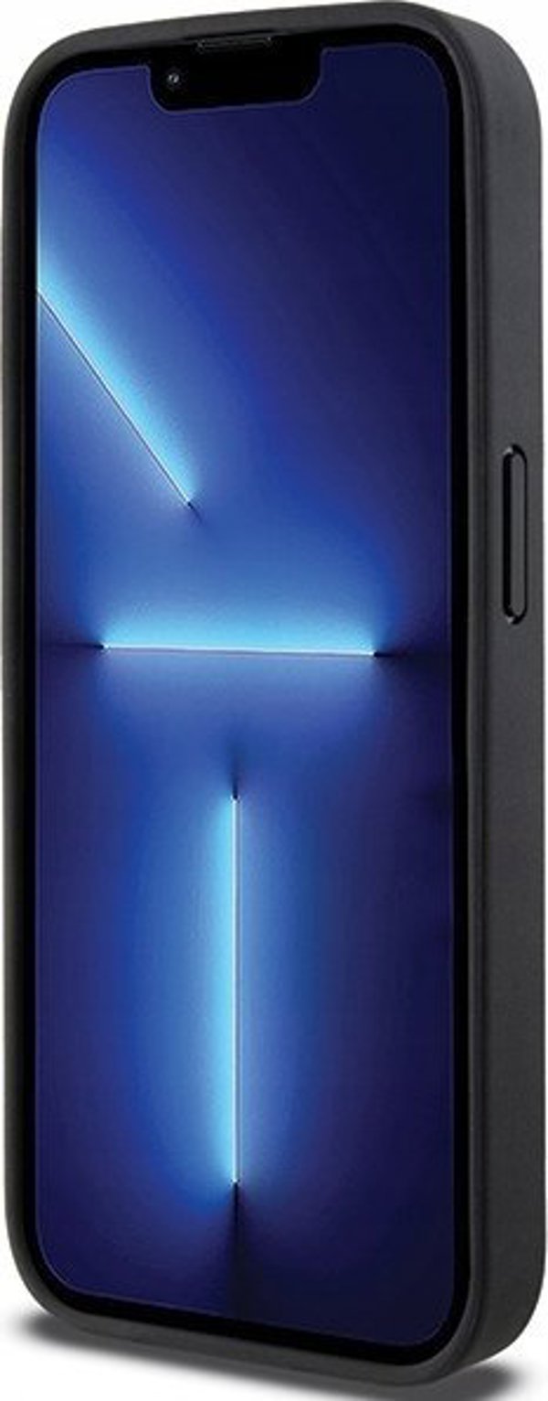 DKNY DKNY DKHMP15XPSOSPK iPhone 15 Pro Max 6.7" μαύρη σκληρή θήκη Δερμάτινο Τυπωμένο Σχέδιο Μεταλλικό Λογότυπο MagSafe