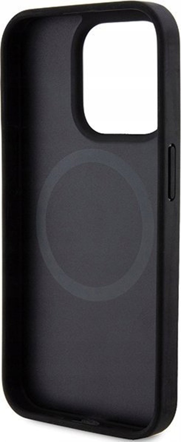 DKNY DKNY DKHMP15XPSOSPK iPhone 15 Pro Max 6.7" μαύρη σκληρή θήκη Δερμάτινο Τυπωμένο Σχέδιο Μεταλλικό Λογότυπο MagSafe