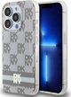 Case APPLE IPHONE 15 PRO MAX DKNY Hardcase IML Checkered Mono Pattern & Printed Stripes MagSafe (DKHMP15XHCPTSE) beige