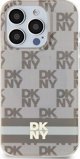 Case APPLE IPHONE 15 PRO MAX DKNY Hardcase IML Checkered Mono Pattern & Printed Stripes MagSafe (DKHMP15XHCPTSE) beige