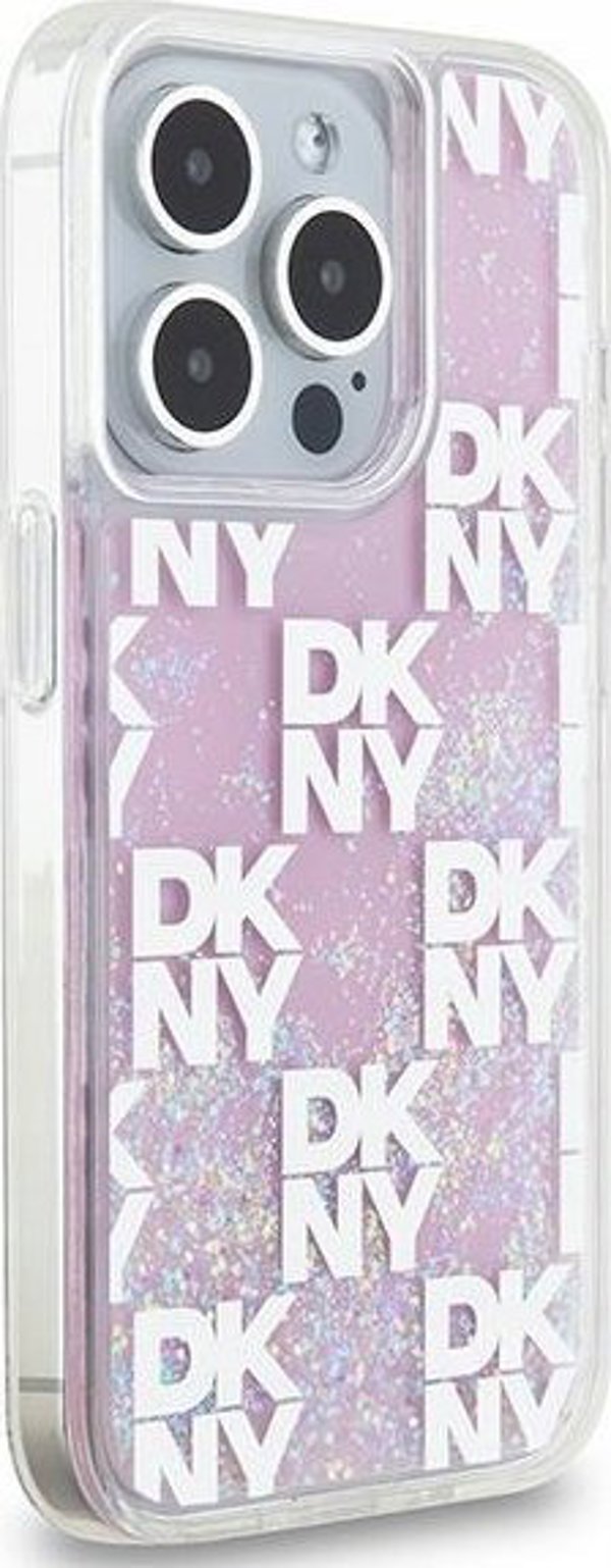 Θήκη DKNY για iPhone 15 Pro 6,1" DKHCP15LLCPEPP λευκή HC υγρές γκλίτερ με καρό σχέδιο 3666339271190
