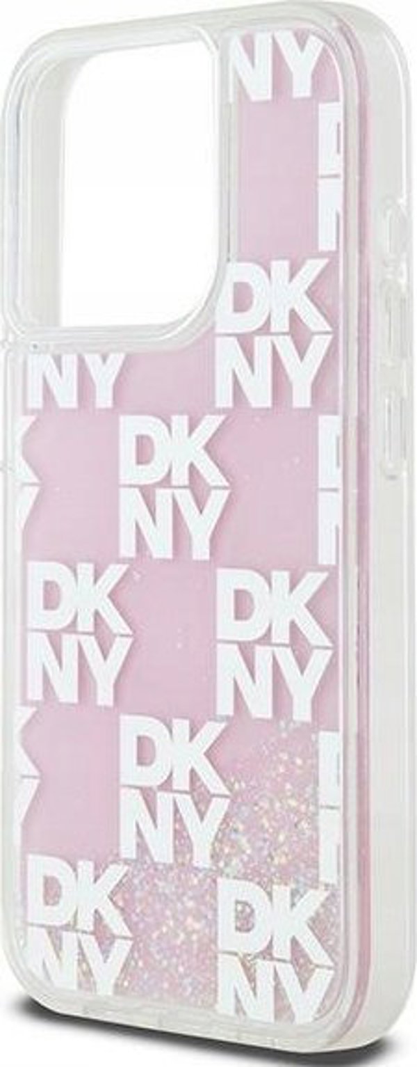 Θήκη DKNY για iPhone 15 Pro 6,1" DKHCP15LLCPEPP λευκή HC υγρές γκλίτερ με καρό σχέδιο 3666339271190