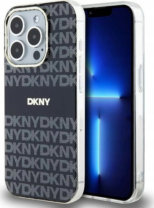 Case APPLE IPHONE 15 PRO DKNY Hardcase IML Mono & Stripe MagSafe (DKHMP15LHRHSEK) black
