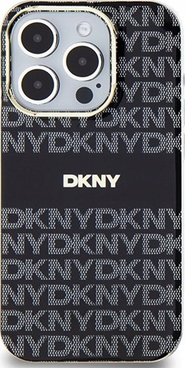 Case APPLE IPHONE 15 PRO DKNY Hardcase IML Mono & Stripe MagSafe (DKHMP15LHRHSEK) black