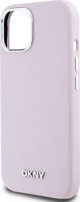 DKNY θήκη για iPhone 15 6,1" DKHMP15SSMCHLP ροζ HC Magsafe σιλικόνης με οριζόντιο μεταλλικό λογότυπο 3666339265854