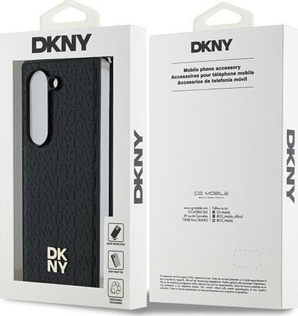 DKNY DKNY DKHMZFD6PSHRPSK Z Fold6 F956 czarny/black Repeat Pattern Stack Logo
