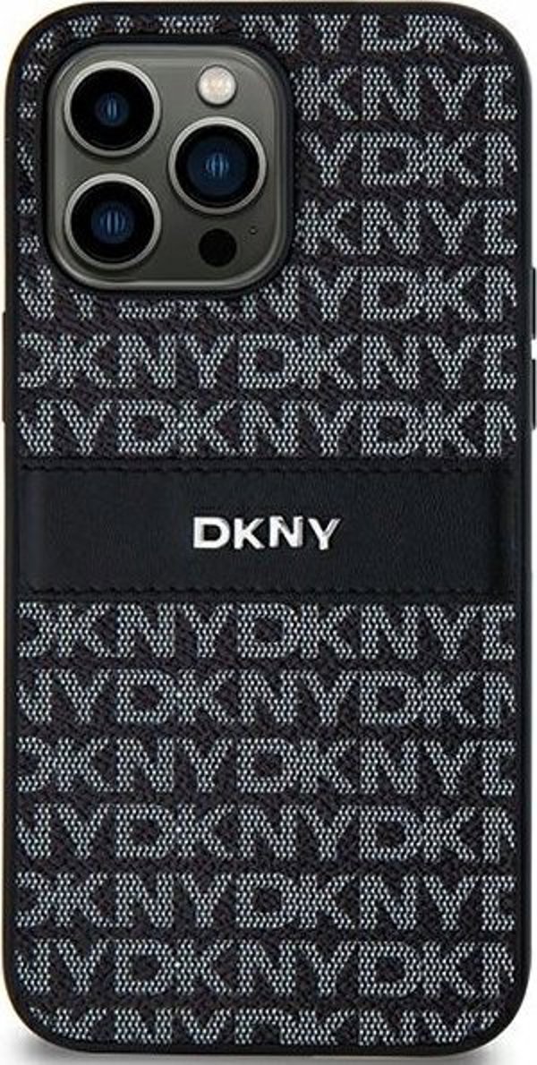 DKNY DKNY DKHCS24LPRTHSLK S24 Ultra S928 μαύρη σκληρή θήκη Δέρμα Μονό Ριγέ & Μεταλλικό Λογότυπο