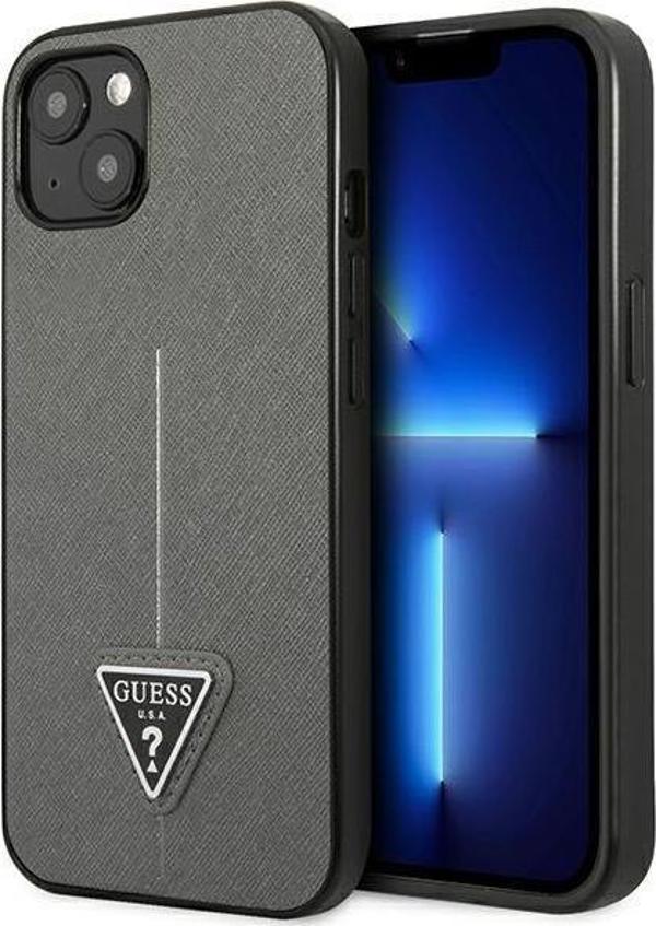 Guess Guess GUHCP13MPSATLG iPhone 13 6,1" ασημί/silver σκληρή θήκη SaffianoTriangle Logo
