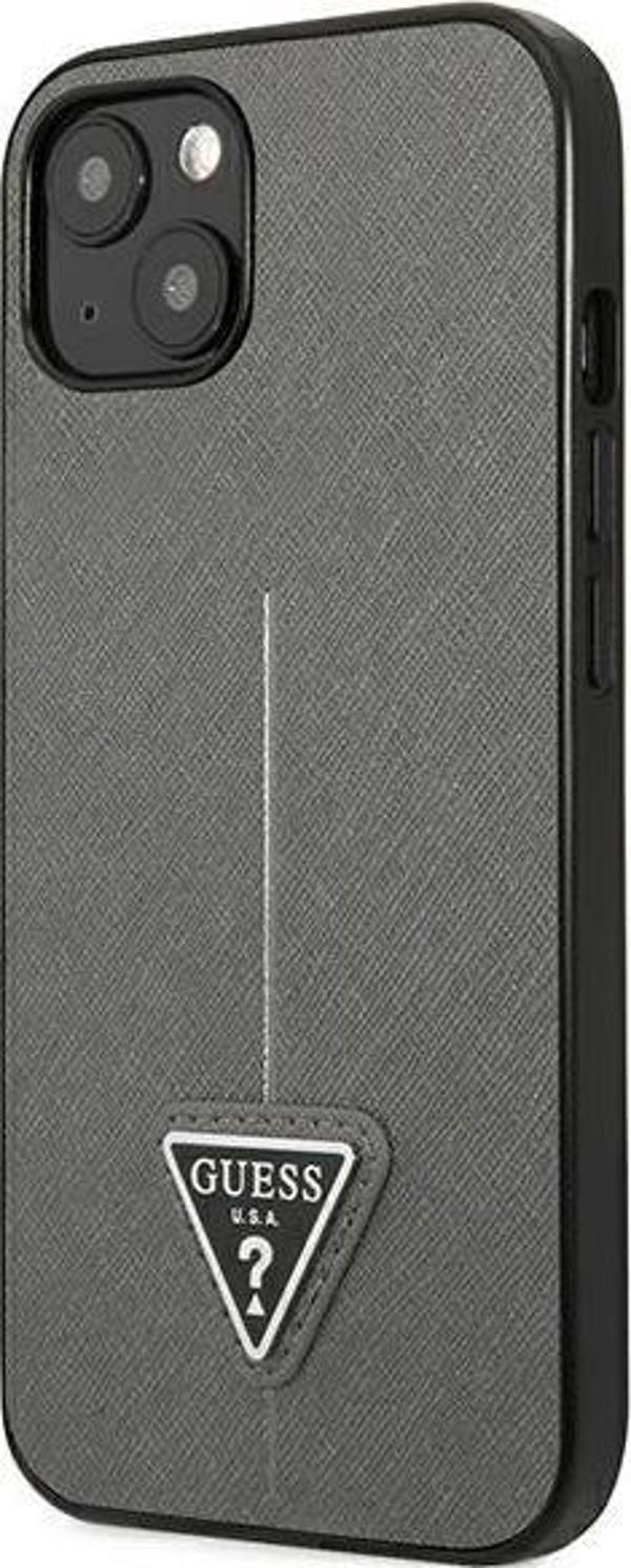 Guess Guess GUHCP13MPSATLG iPhone 13 6,1" ασημί/silver σκληρή θήκη SaffianoTriangle Logo