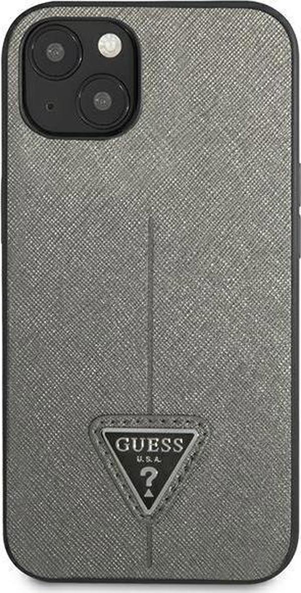 Guess Guess GUHCP13MPSATLG iPhone 13 6,1" ασημί/silver σκληρή θήκη SaffianoTriangle Logo