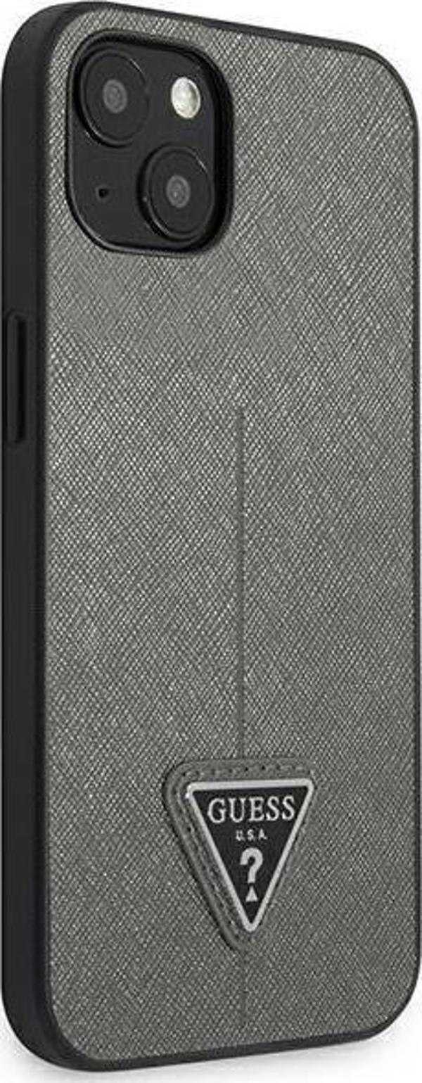 Guess Guess GUHCP13MPSATLG iPhone 13 6,1" ασημί/silver σκληρή θήκη SaffianoTriangle Logo