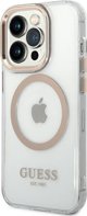 Guess case for iPhone 14 Pro Max 6,7" GUHMP14XHTRMD gold HC Magsafe Metal Outline 3666339069735