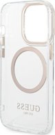 Guess case for iPhone 14 Pro Max 6,7" GUHMP14XHTRMD gold HC Magsafe Metal Outline 3666339069735