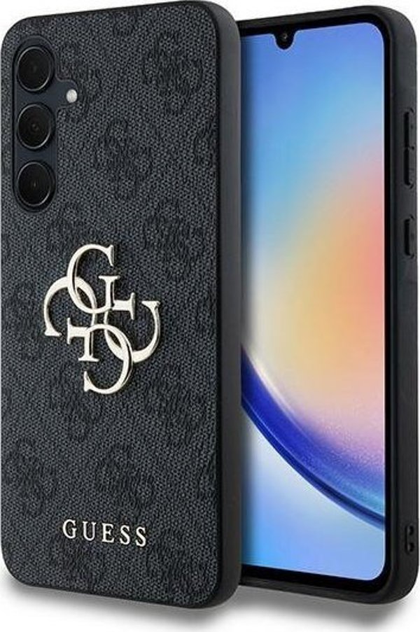 Guess Etui Guess GUHCSA354GMGGR Samsung Galaxy A35 θήκη σκληρή 4G Μεγάλο Μεταλλικό Λογότυπο μαύρο/black