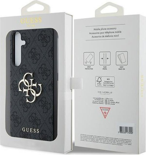 Guess Etui Guess GUHCSA354GMGGR Samsung Galaxy A35 θήκη σκληρή 4G Μεγάλο Μεταλλικό Λογότυπο μαύρο/black