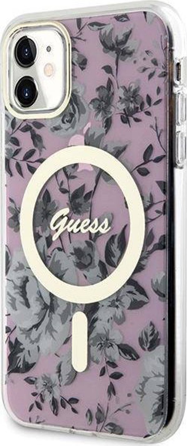 Guess Θήκη Guess GUHMN61HCFWSP Apple iPhone 11/XR ροζ σκληρή θήκη Flower MagSafe