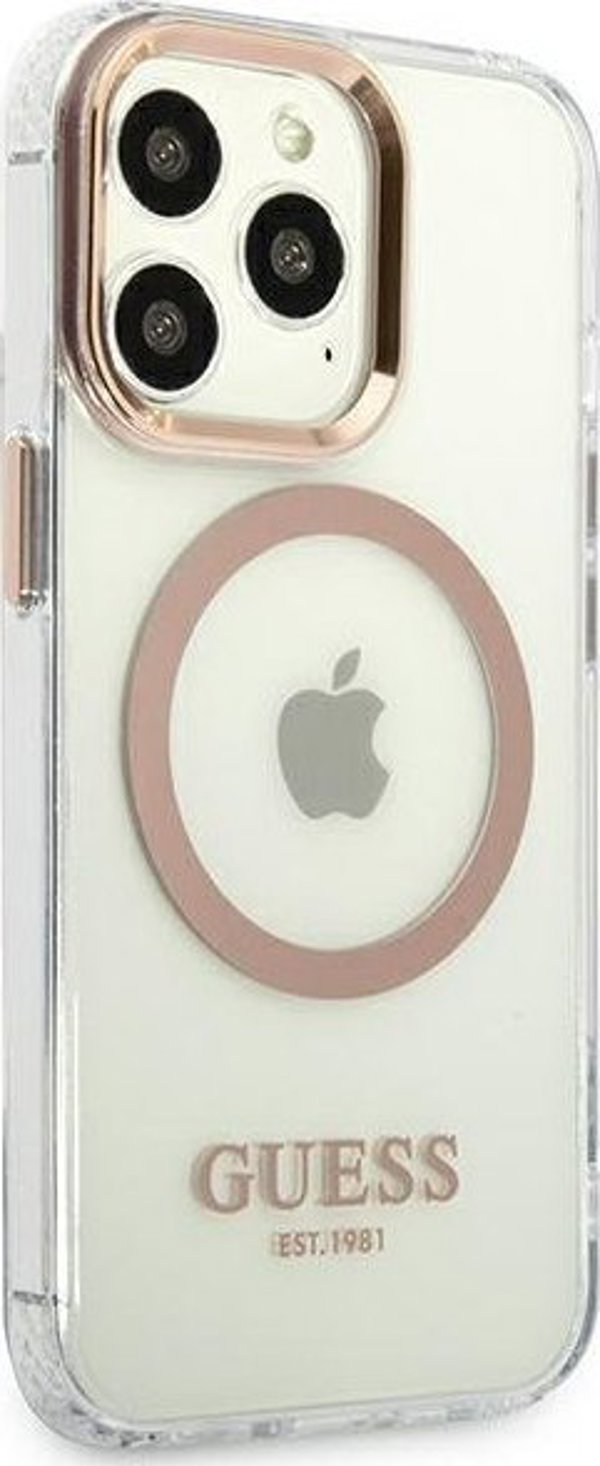 Guess case for iPhone 13 Pro Max 6,7" GUHMP13XHTRMD gold HC Magsafe Metal Outline Gold 3666339057169