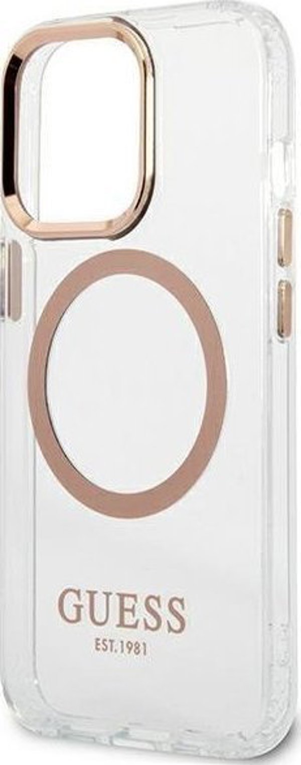 Guess case for iPhone 13 Pro Max 6,7" GUHMP13XHTRMD gold HC Magsafe Metal Outline Gold 3666339057169
