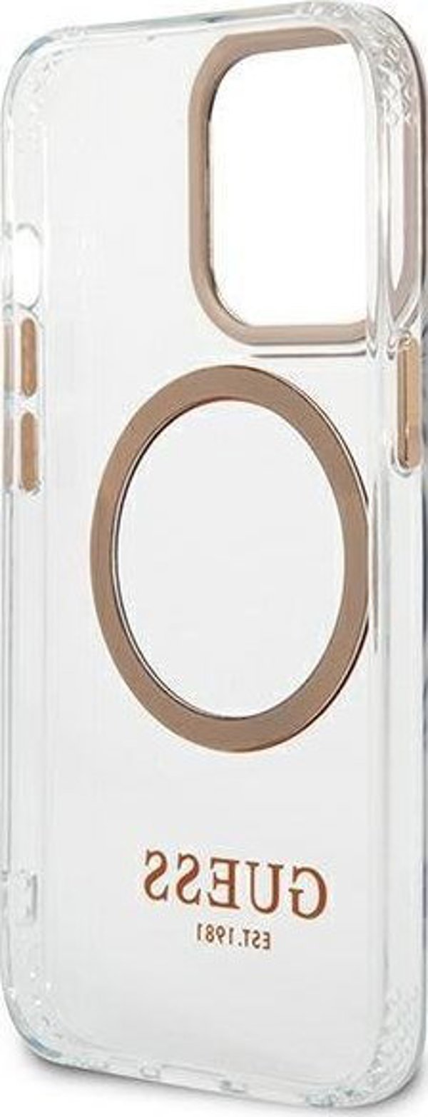 Guess case for iPhone 13 Pro Max 6,7" GUHMP13XHTRMD gold HC Magsafe Metal Outline Gold 3666339057169