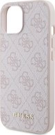 Guess Guess GUHCP15SG4GFPI iPhone 15 6.1" ροζ σκληρή θήκη 4G Metal Gold Logo