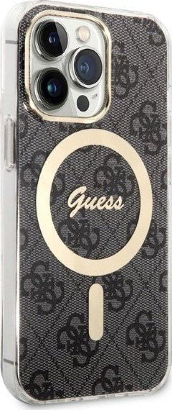 Guess Σετ Guess GUBPP13LH4EACSK Θήκη+ Φορτιστής iPhone 13 Pro μαύρη/μαύρη σκληρή θήκη 4G Print MagSafe NoSize