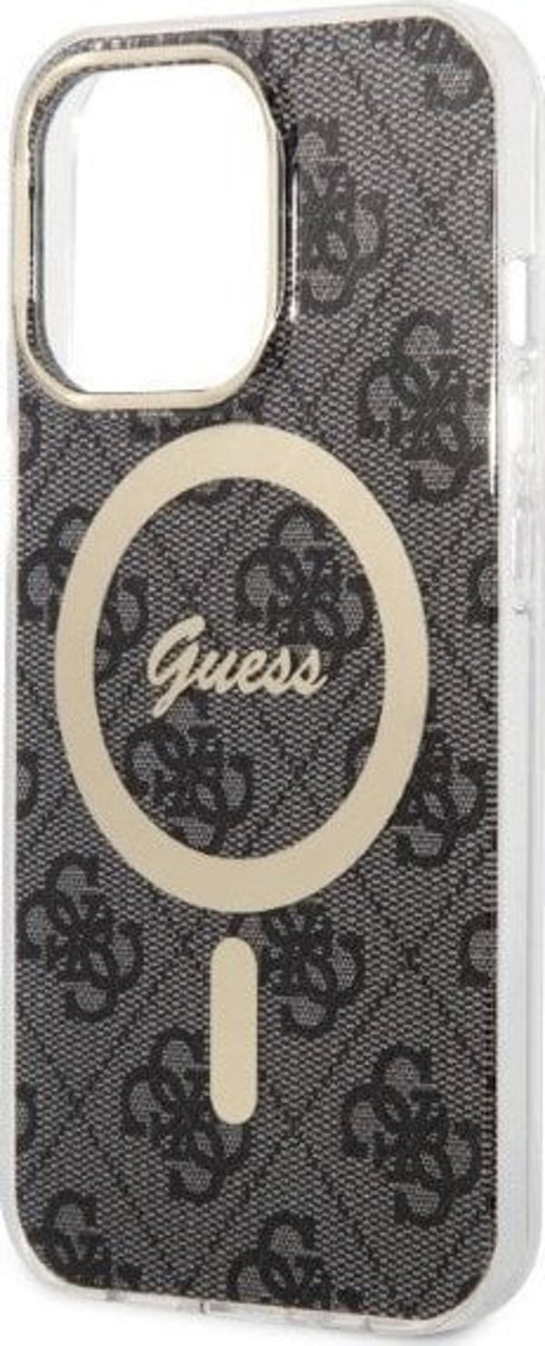 Guess Σετ Guess GUBPP13LH4EACSK Θήκη+ Φορτιστής iPhone 13 Pro μαύρη/μαύρη σκληρή θήκη 4G Print MagSafe NoSize