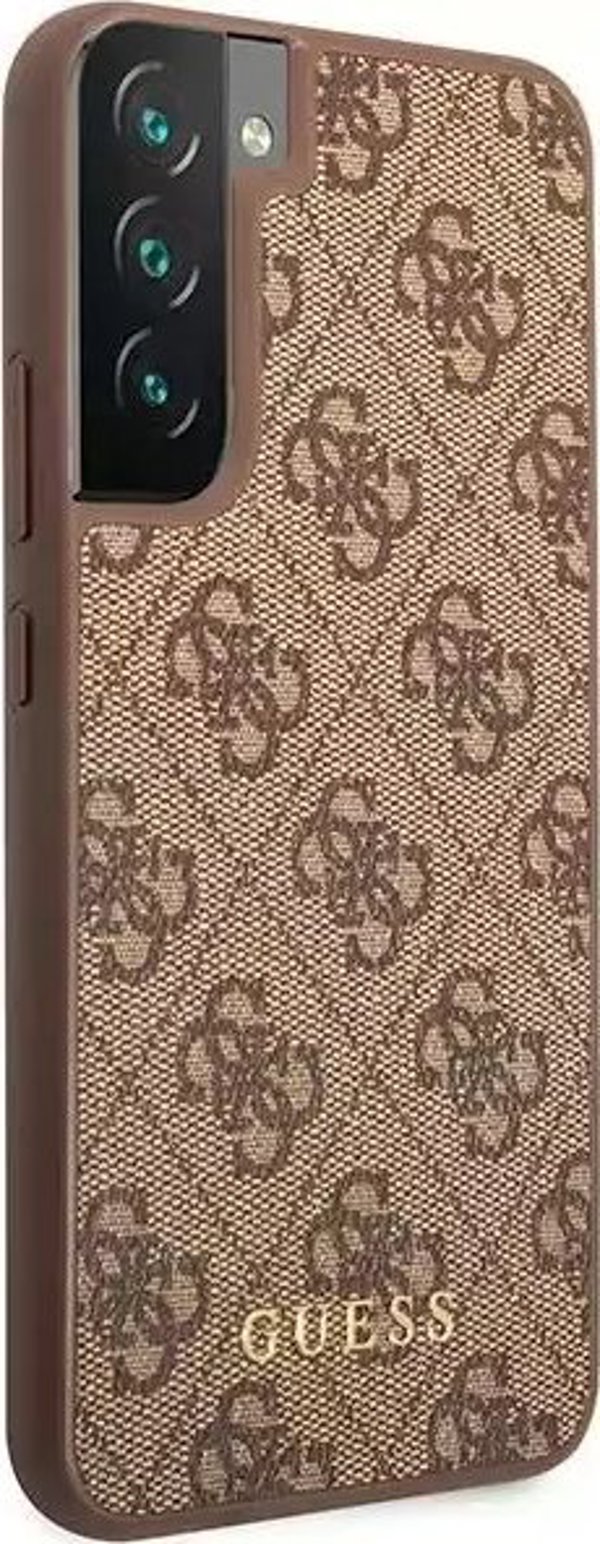 Guess case for Samsung Galaxy S23 GUHCS23SG4GFBR brown hardcase 4G Metal Gold Logo 3666339116989