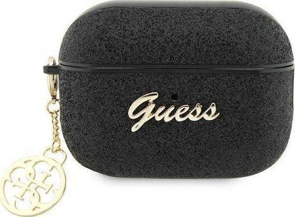 Guess case for AirPods Pro 2 GUAP2GLGSHK black PU Glitter Flake 4G 3666339110956