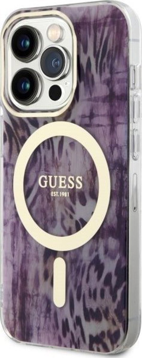 Guess Guess Leopard MagSafe - Θήκη iPhone 14 Pro Max (Ροζ)