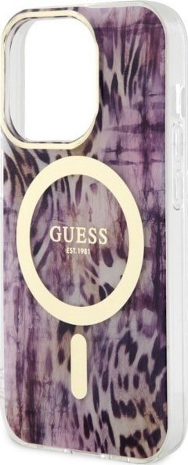 Guess Guess Leopard MagSafe - Θήκη iPhone 14 Pro Max (Ροζ)