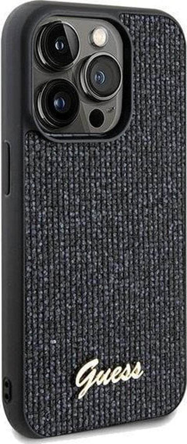 Guess Guess GUHCP13LPMSDGSK iPhone 13 Pro / 13 6.1" μαύρη σκληρή θήκη Disco Metal Script