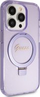 Guess Guess GUHMP15LHRSGSU iPhone 15 Pro 6.1" μοβ σκληρή θήκη Ring Stand Script Glitter MagSafe