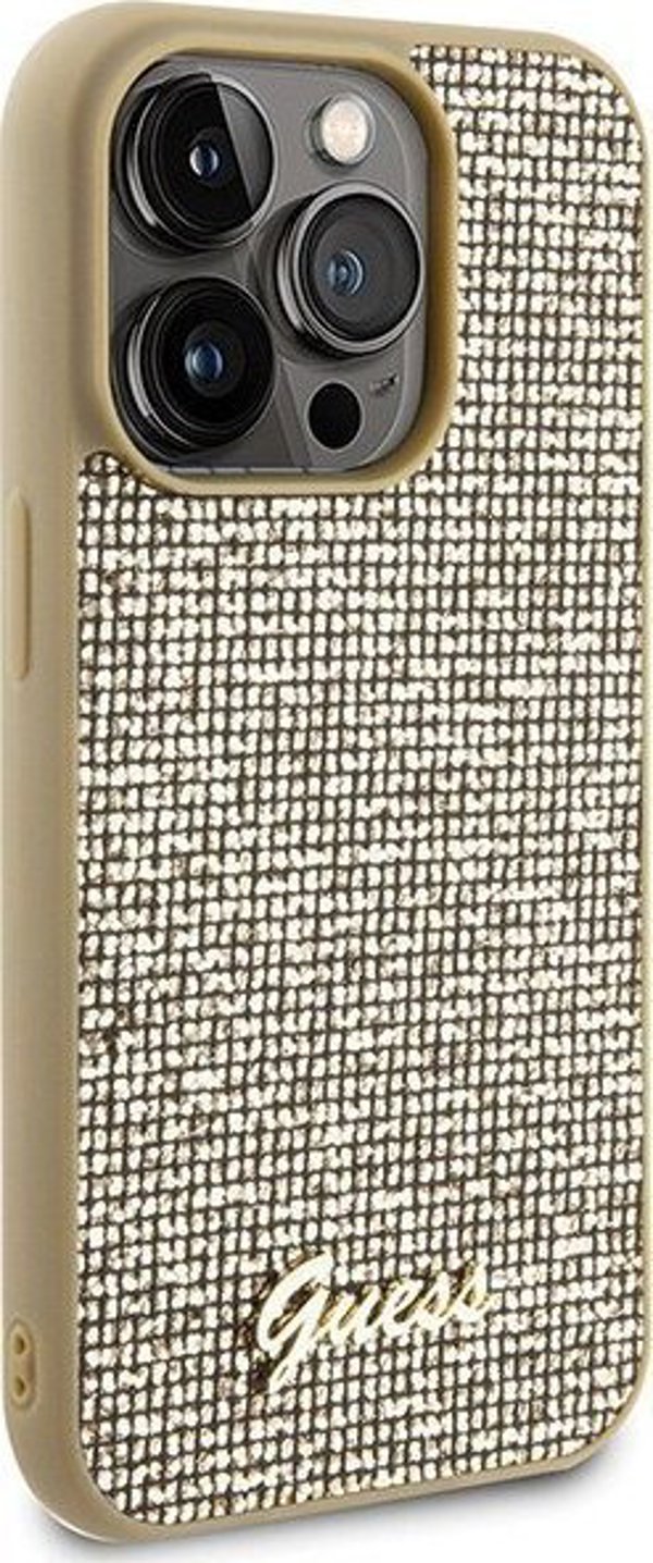 Guess Guess GUHCP15LPMSDGSD iPhone 15 Pro 6.1" χρυσό/gold σκληρή θήκη Disco Metal Script