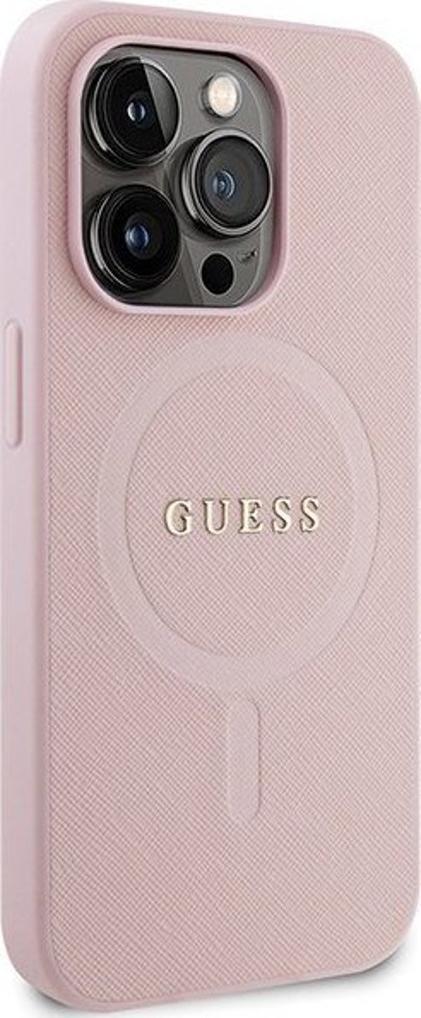 Guess Guess GUHMP13XPSAHMCP iPhone 13 Pro Max 6,7" ροζ σκληρή θήκη Saffiano MagSafe