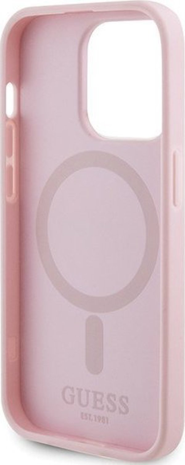 Guess Guess GUHMP13XPSAHMCP iPhone 13 Pro Max 6,7" ροζ σκληρή θήκη Saffiano MagSafe