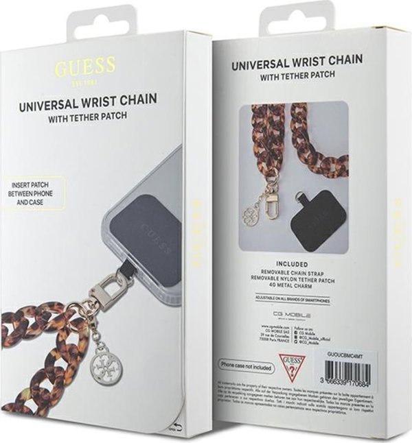 Guess cord GUOUCBMC4MT brown-gold HDSP PU Saffiano Chain Strap 4G Charm 3666339170684
