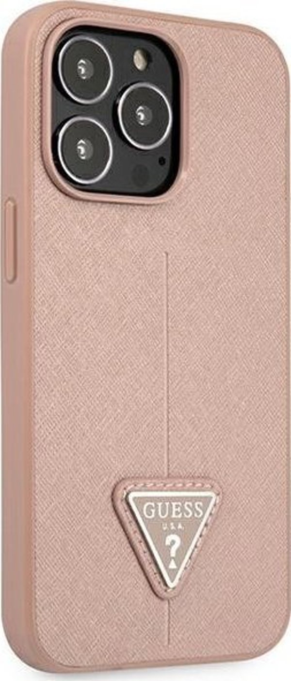 Θήκη Guess για iPhone 14 Pro 6,1" ροζ σκληρή θήκη SaffianoTriangle Logo